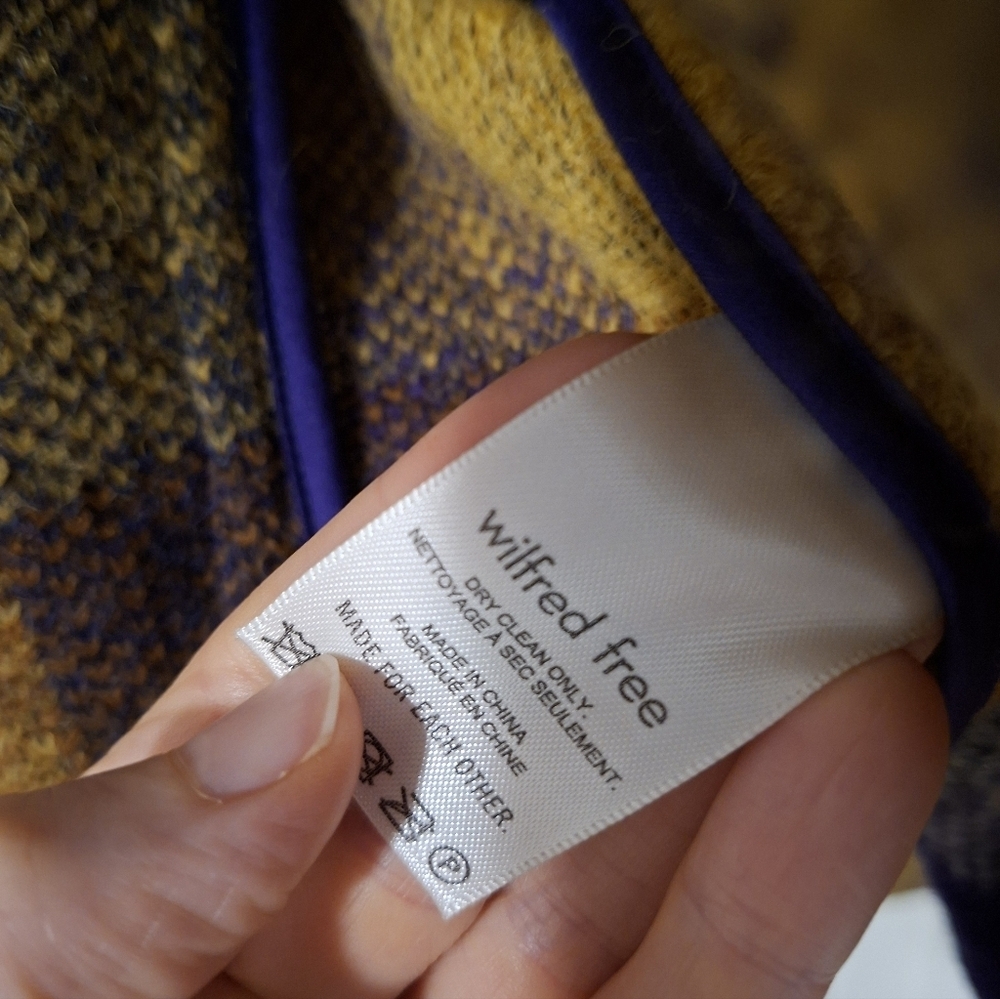 NWOT Wilfred Women's "Autumn" Wool Shirt Jacket in Purple & Yellow (Size XS) - Picture 8 of 10
